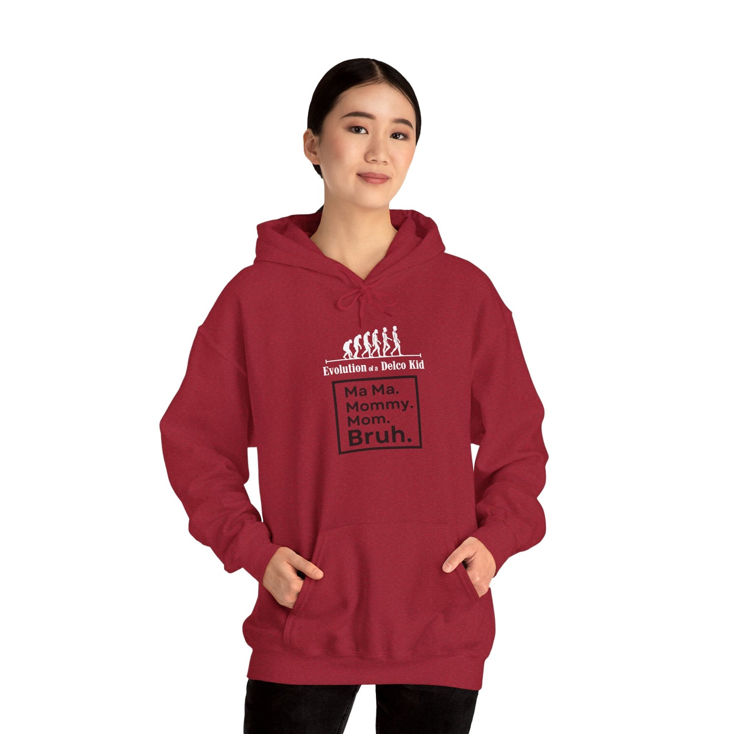 Evolution of a Delco Kid MOM Hoodie
