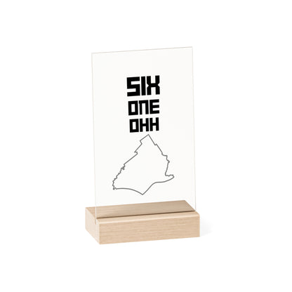 Acrylic Sign with Wooden Stand