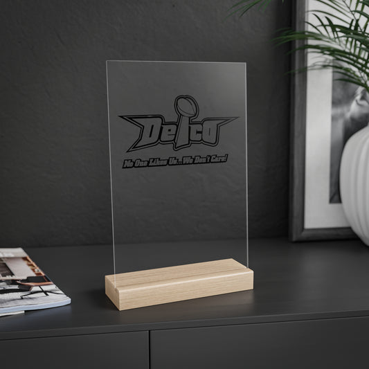 Acrylic Sign with Wooden Stand