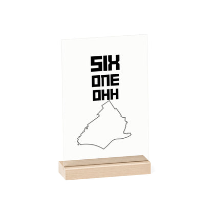 Acrylic Sign with Wooden Stand