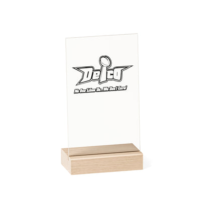 Acrylic Sign with Wooden Stand